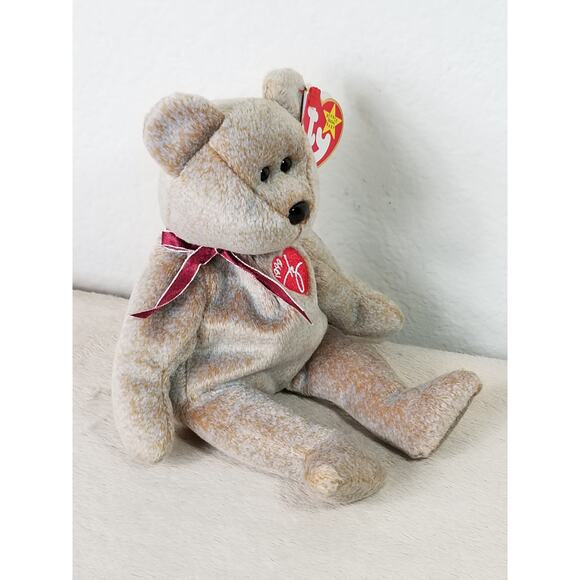 Ty Beanie Signature Bear 1999 w/ Tag 8" Plush Stuffed Tan Animal Nursery Decor - Picture 7 of 12